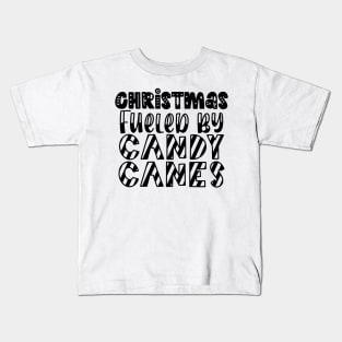 Christmas fueled by candy canes - funny xmas retro typography word art Kids T-Shirt